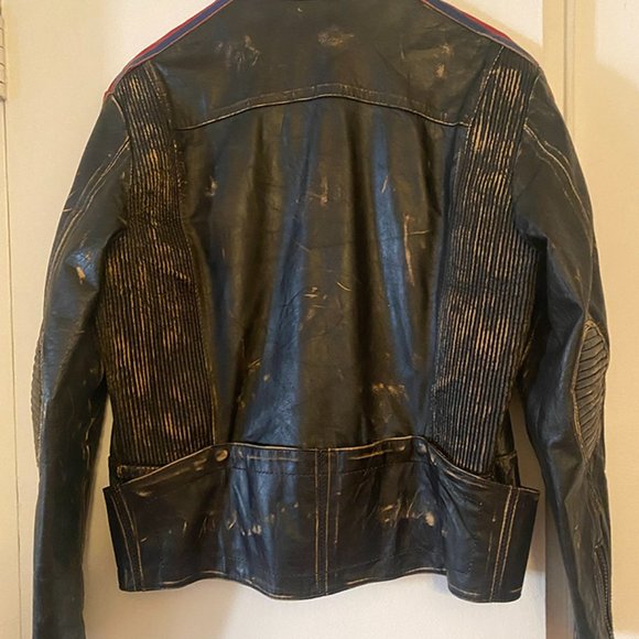 Mens Sixty Moderated Costume Helps leather biker jacket - Picture 5 of 10